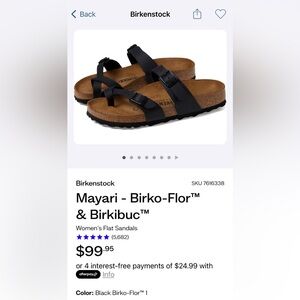 Birkenstock Black Miyari Used EU 42 Regular
